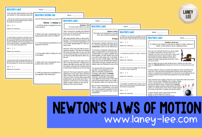 Newton's laws of motion worksheet pdf answer key