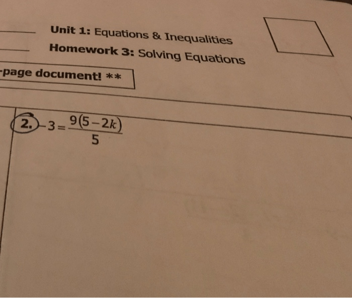 Algebra 1 unit 2 equations and inequalities answer key